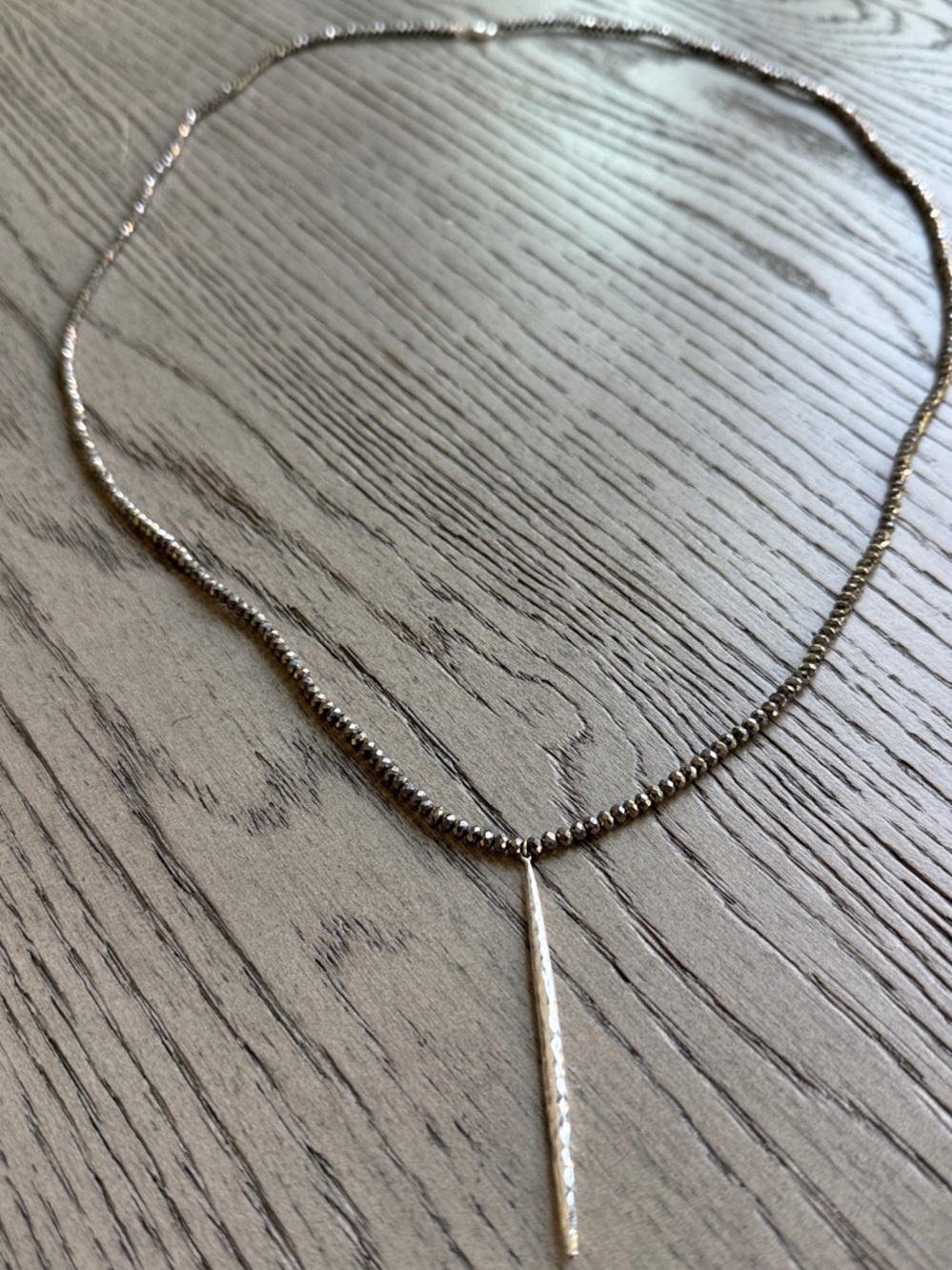 Gorjana Silver-Tone Layered Beaded Necklace with Drop Pendant - Picture 3 of 5